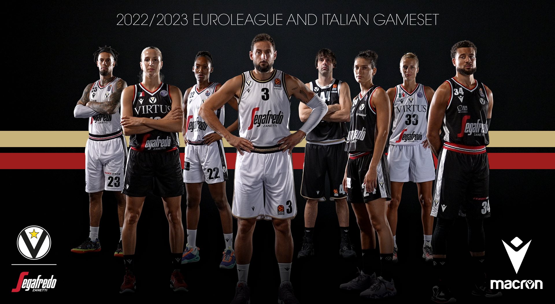 Tradition and elegance for the new shirts  of Virtus Segafredo Bologna  